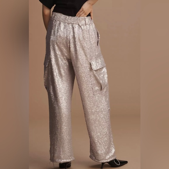 By Anthropologie Sequin Cargo Pants - Picture 3 of 8